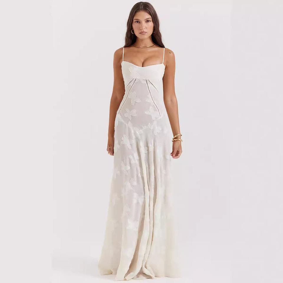 Sleeveless Evening Gown Wholesale Backless Tight Waist Dress Manufacturer Pure Color Pleated Long Skirt Factory Directly
