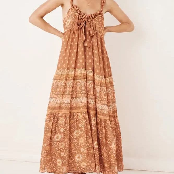 2023 Fashion Elegant Dress Print Asymmetrical Neck Halter Skirt Sweet Backless Lace up Skirt Beach Casual Dress