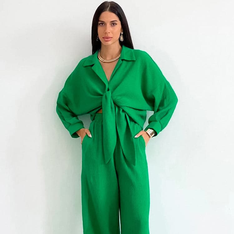 2023 Autumn Long Sleeved Pajama Set Double Layer Gauze Pants Loose Sweat Steaming Suit Women's Home Fur