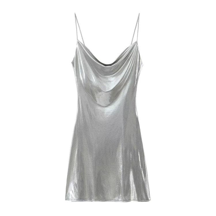 2023 New Product Launch Sexy Club Skirt Metal Systle Suspender Dress Solid Slim Fit Mini Skirt Lady Women Dress