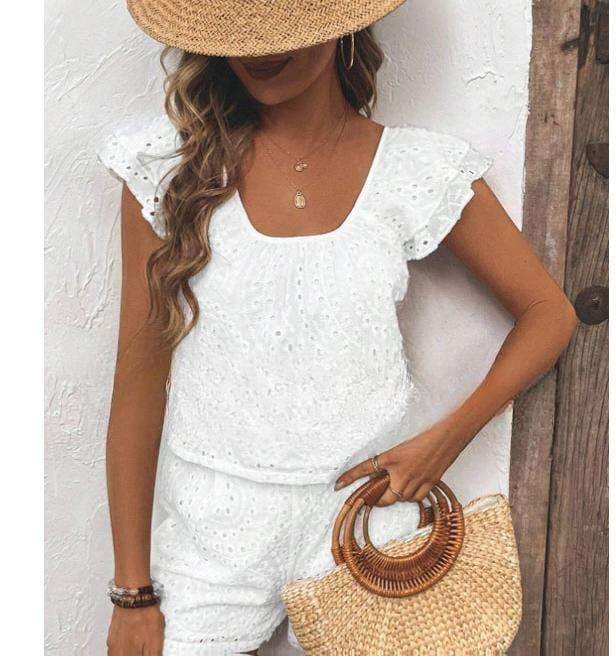 Hot Selling Products 2025 New Fashion Solid Sleeveless Tops and Pant Set Women Two Piece Sets