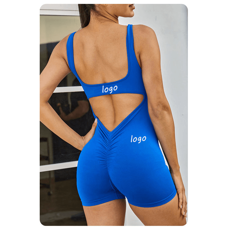 2025 New Simple Solid Color Women Seamless Design Sexy and Comfortable Yoga Jumpsuit