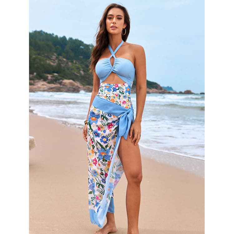 Wholesale 2025 New Bandage One Piece Swimsuit Classic Printed Swimwear