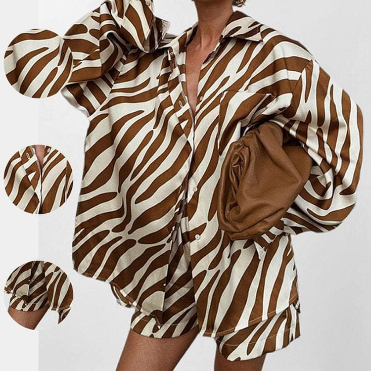 Wenshuo Satin Women Suit Wholesale Loose Long Sleeve Top Custom logo Casual Shorts Factory Direct