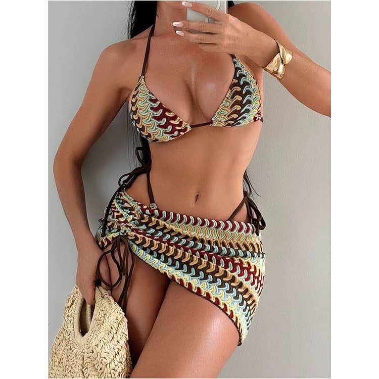 2026 Wholesale Colorful 3 Piece Bikini Sets Fashionable High Quality Swimwear Factory Hot Sell Beachwear