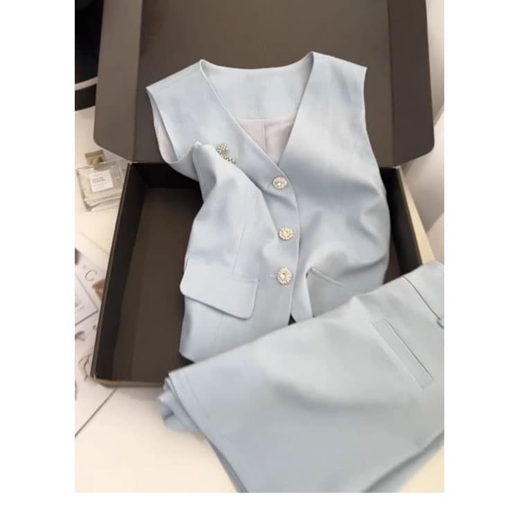 Solid Color Business Attire Wholesale Sleeveless Badge Vest Custom logo Loose Soft Shorts Factory Direct