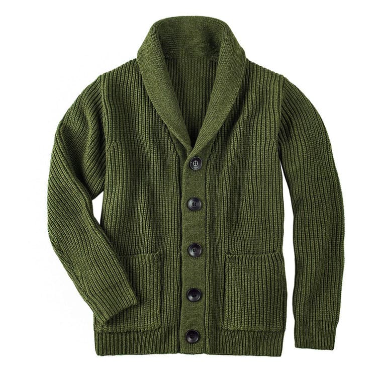 New Custom Wholesale Solid Color Sweater Men V Neck Cardigan Knitted Sweater