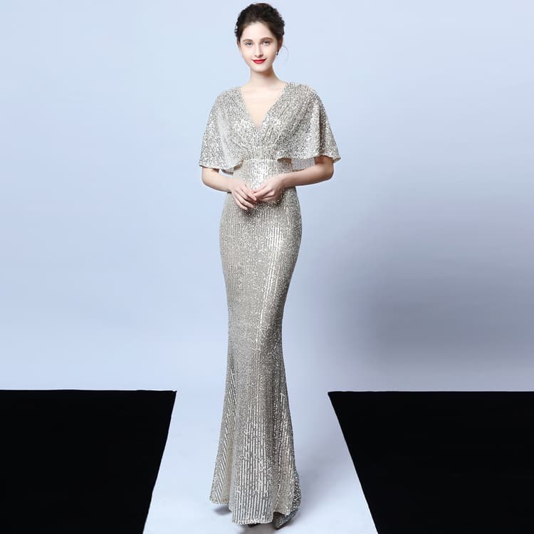 2024 Sequin Fishtail Banquet Elegant Evening Dress High Quality Temperament Annual Meeting Host Evening Dress Women