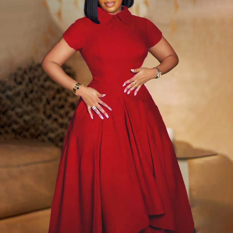 Women Christmas Dress 2025 Summer Fashion Temperament Plus Size Dress High Waist Banquet Elegant Evening African Dress