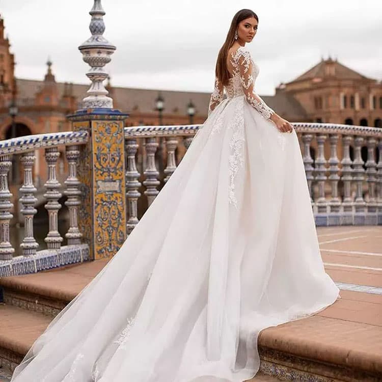 Lace Wedding Dress New Style Elegant and Sophisticated Wedding Dress Long Sleeve for Brides Wedding Dress Wholesale