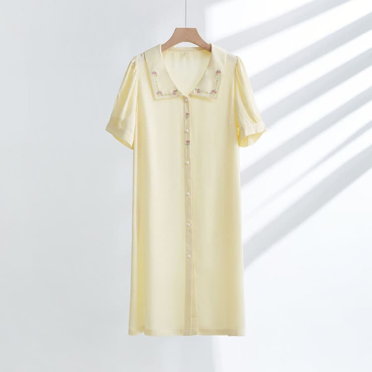 Soft Casual Nightgown Factory Direct Loose Rayon Pajama Set Wholesale Printed Loungewear Custom logo
