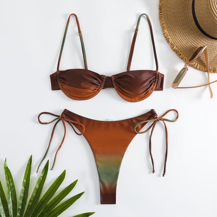 2024 New Sweet Pure Desire Style Bikini Floral Two Piece Holiday Swimsuit for Women
