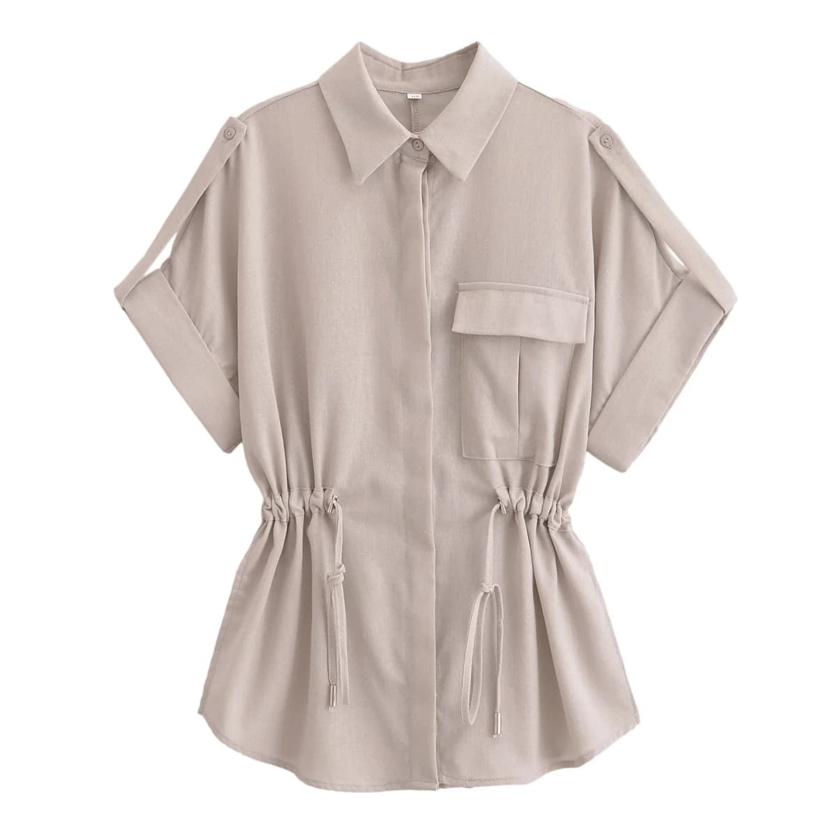 Solid Color Casual Suits Wholesale Short Sleeved Lapel Shirts with Custom logo Elastic Loose Trousers Factory Directly