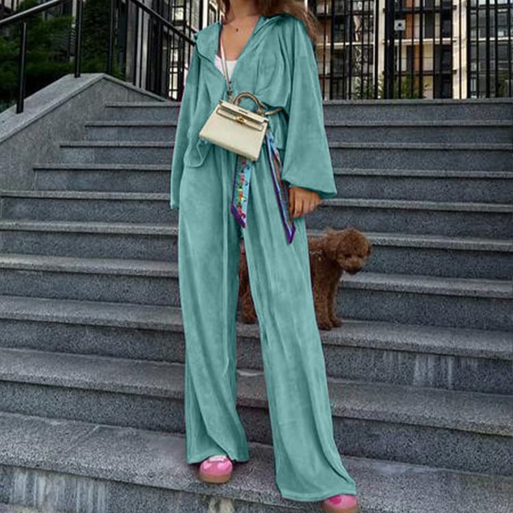Wenshuo Solid Color Women Suit Wholesale Velvet Tracksuit Set Custom logo Stylish Tracksuit Velour Factory Direct