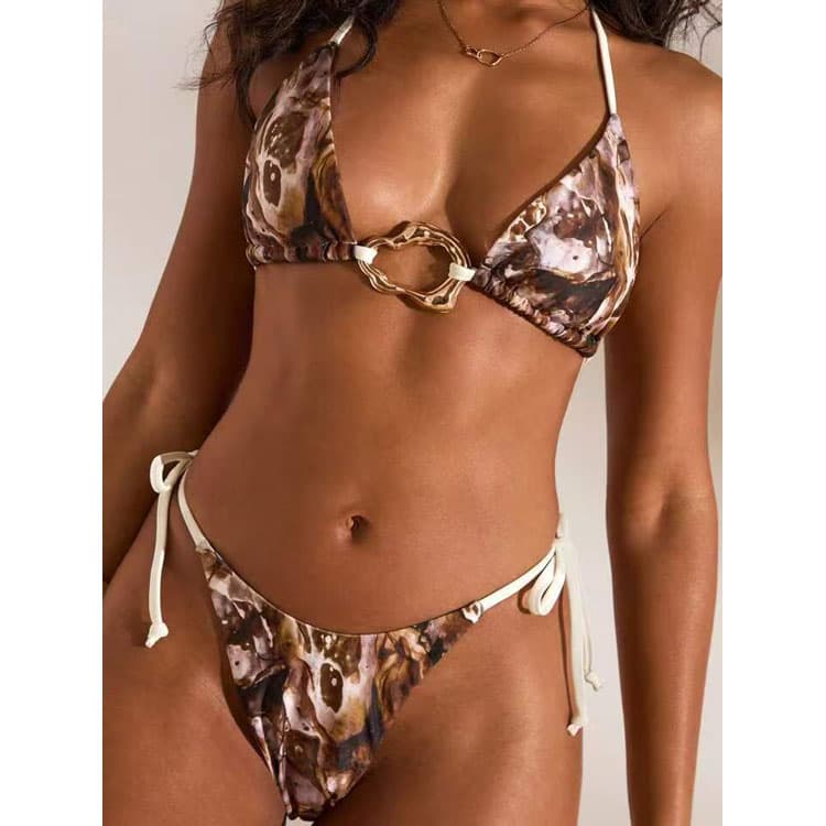 Wenshuo Customized Print Color Wholesale Push up 2 Piece Bikini 2026 Fashion Simple Beach Swimwear