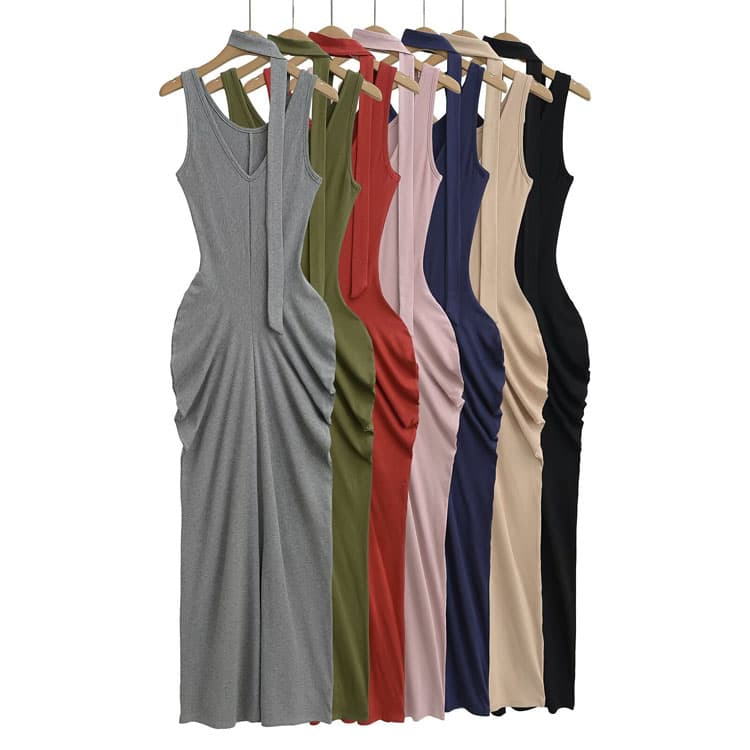 Women Sexy Hourglass Waist Slim Fit Midi Suspender Dress for Women Summer Vacation Women Casual Dress Holiday Dress