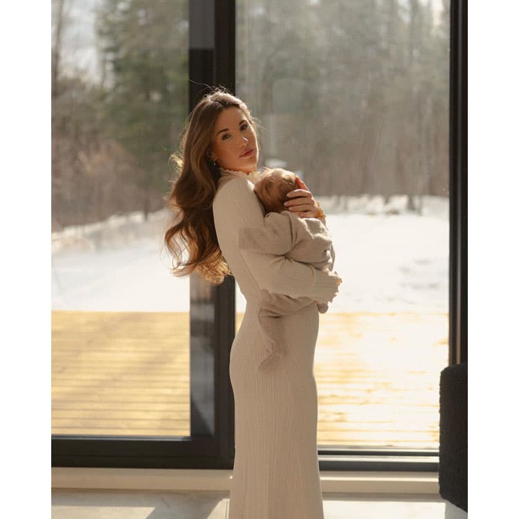 2023 High Quality Long Casual Knit Dress High Ruffled Collar Long Sleeve Dress Slim Fit Elegant Luxury Dress