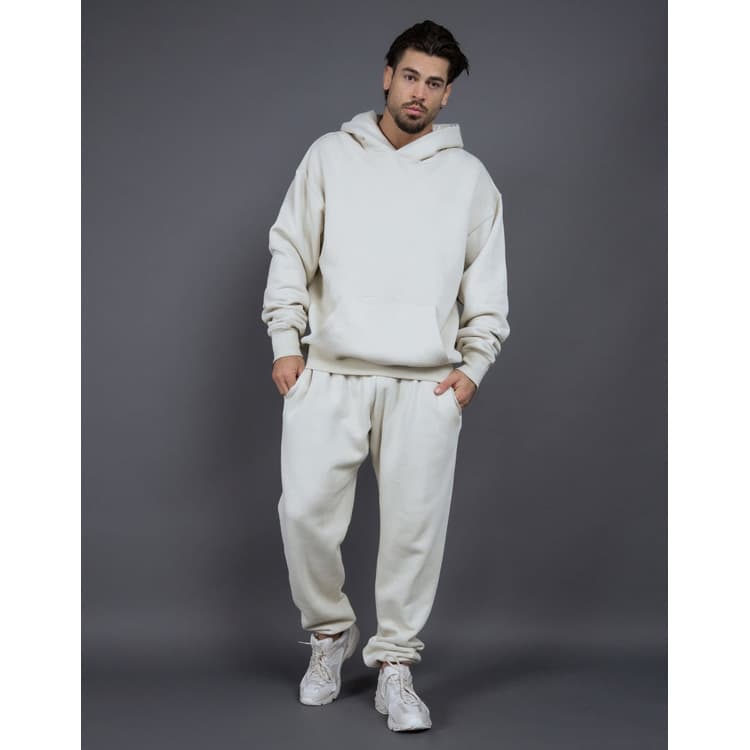 Wenshuo Hooded Long Sleeve Sweatshirt Wholesale Warm Winter Tracksuit Custom logo Solid Color Mens Tracksuit Set Factory Direct