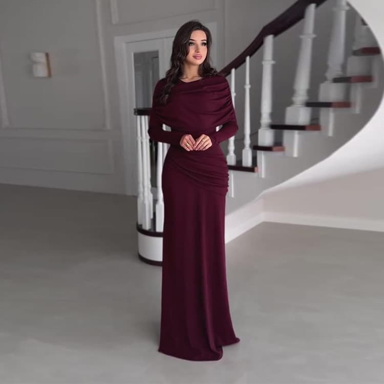 Solid Color Maxi Dress Wholesale Floor Length Pleated Skirt Custom logo Stylish Soft Skirt Factory Direct
