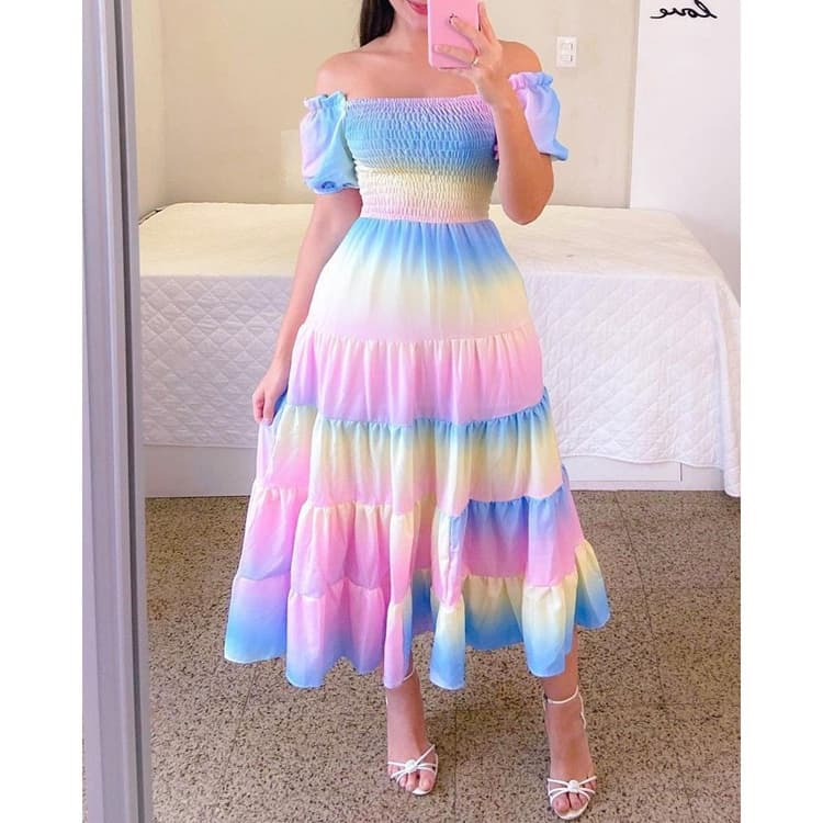 Hot Sale Summer Plus Size Dress Literary French Fresh Printed Fashion Skirt