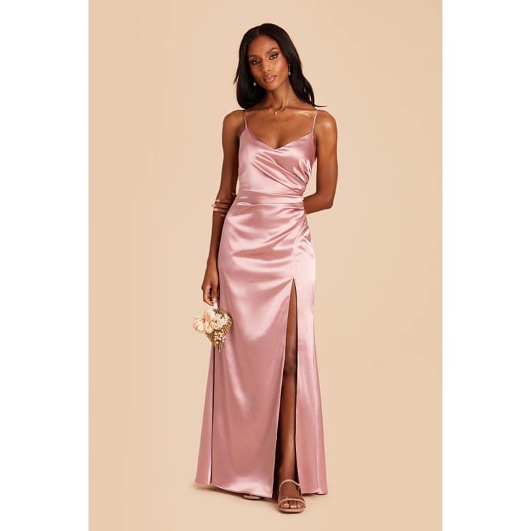 Wenshuo Strappy Evening Dress Wholesale Satin Split Maxi Dress Custom logo Stylish Solid Color Dress Factory Direct