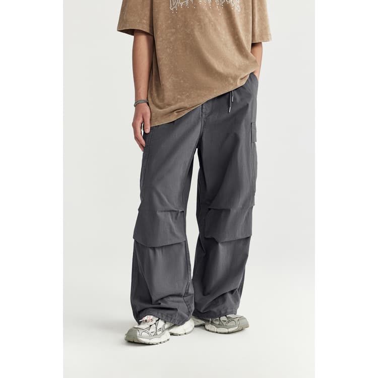 Wenshuo Pockets Solid Color Trousers Wholesale Cotton Drawstring Sweatpants Custom logo Casual Cargo Pants Factory Direct