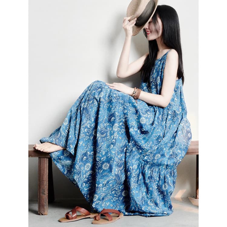 Wenshuo Summer Casual Dresses Wholesale Spaghetti Strap Maxi Dresses Custom logo Printed Loose Dresses Factory Direct