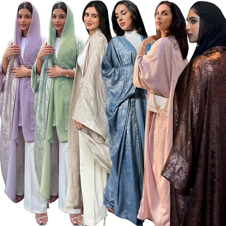 Elegant Dubai Style Gold Embroidered Versatile Use Abaya Muslim Long Dress