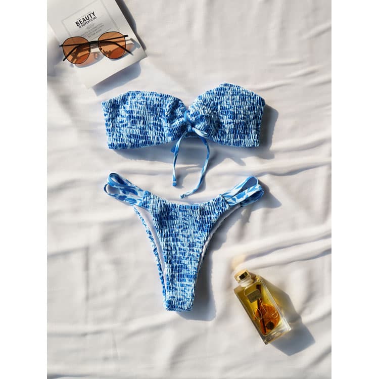 Dye Graduate Print Fashion 2 Piece Bikini New Style Thong Bikini Bohemian Swimwear Set