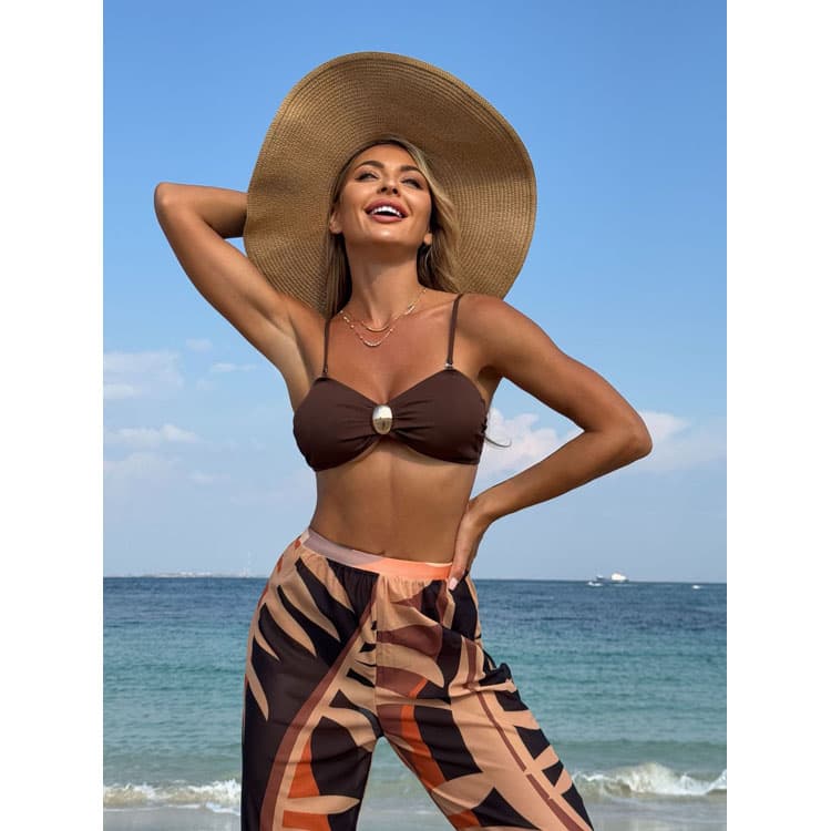 Wholesale High Quality New Fashion 2026 Bikini Set Beach Swimwear Three Piece with Pants