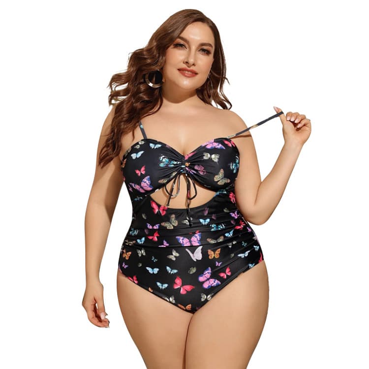 2021 New Printed Bikini Sexy Plus Size Hollow Ladies Swimwear
