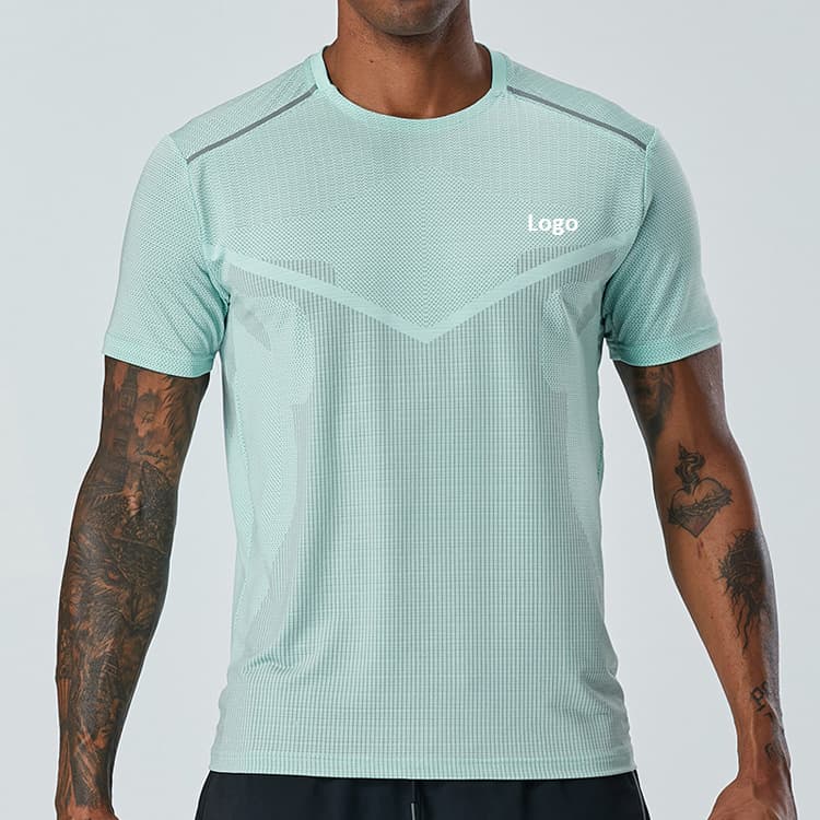 M-4XL Men's Short Sleeve Sports T-shirt Breathable Basketball Training Wear Striped Crystal Silk T-shirt