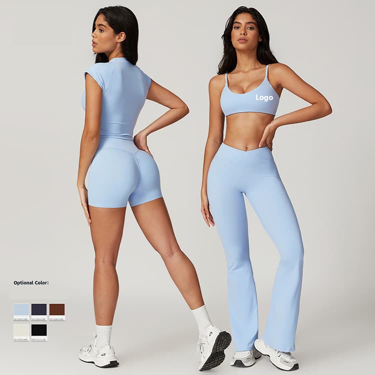Eco-friendly Activewear Gym Sports Set V Shape Legging Recycled Quick-drying Yoga Set