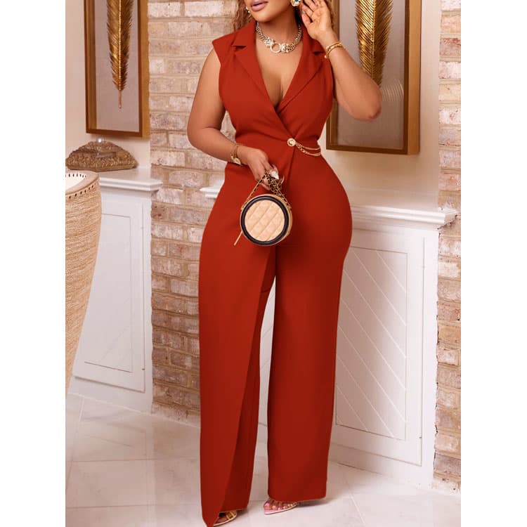 Sleeveless Jumpsuit Wholesale Stylish Solid Color Set Custom logo Breathable Casual Set Factory Direct