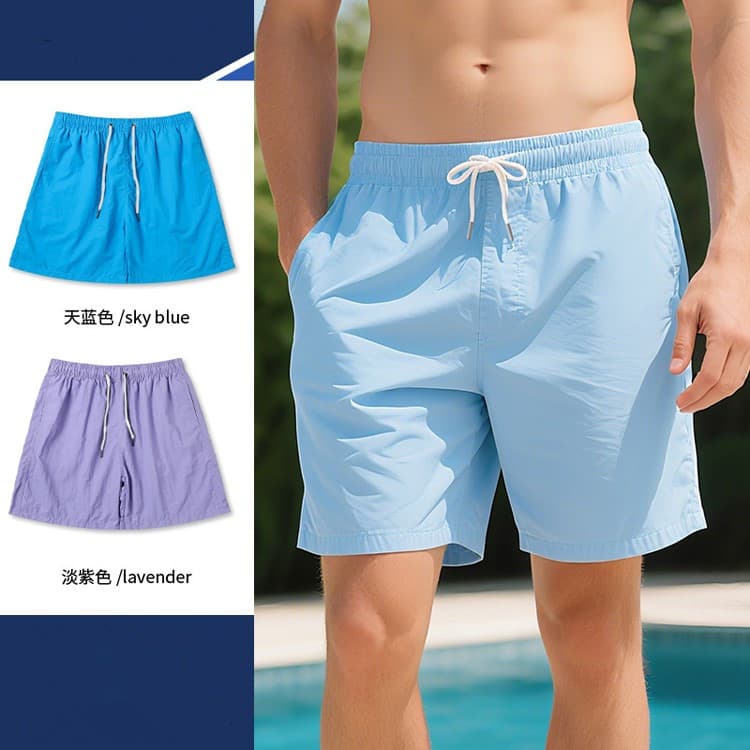 Wholesale Solid Color Shorts Summer Loose Quick Drying Pants Casual Breathable Beach Pants for Men
