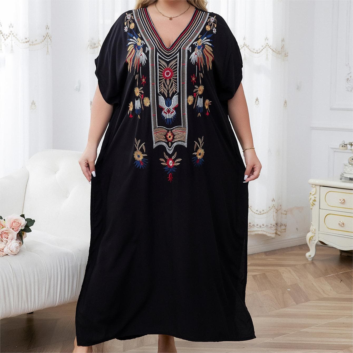 Pattern Printing V Neck Beach Cover Ups Rayon Holiday Dress Factory Directly Bikini Cover up Wholesale Manufacturer