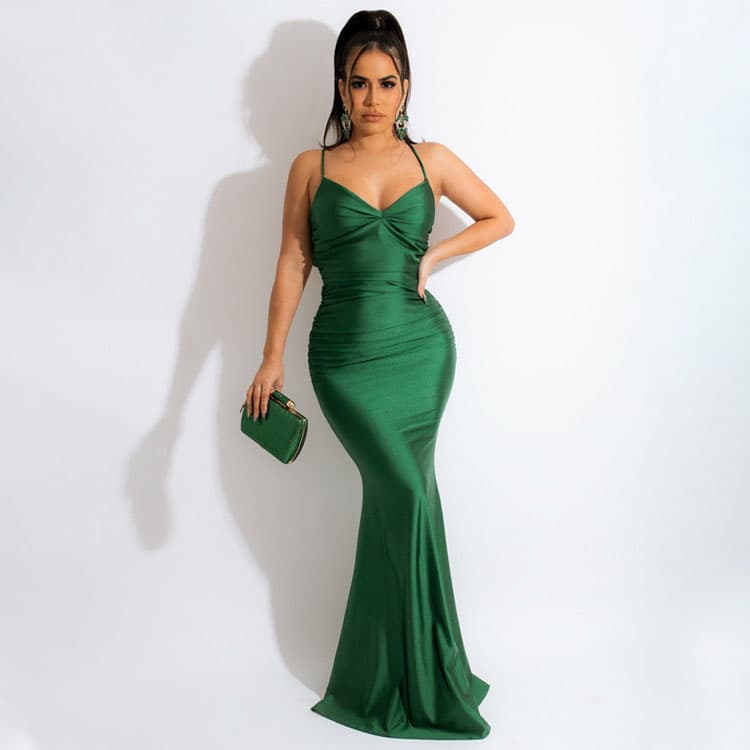 Sexy Bodycon Women Dress Christmas Party Gown Solid Color Dress Sleeveless Tight Bandage Club Dress
