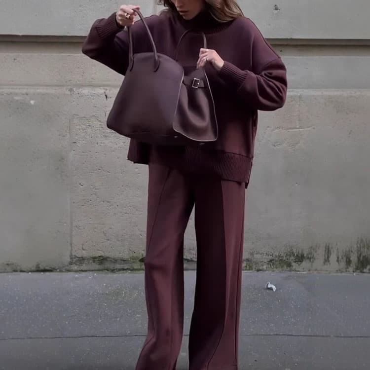 Hooded Long Sleeve Sweatshirt Wholesale Solid Color Minimalist Set Custom logo Loose Straight Leg Pants Factory Direct