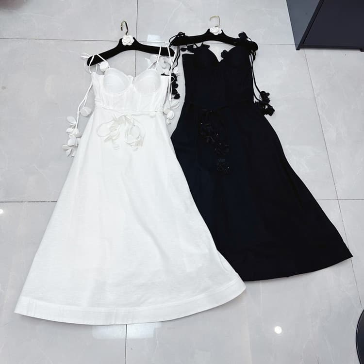 Wenshuo Stylish Petal Dress Wholesale Simple Slim Dress Custom logo Elegant Solid Color Dress Factory Direct