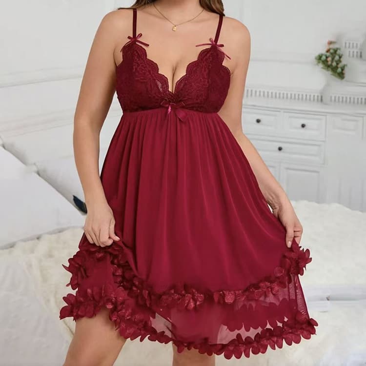 Wenshuo Plus Size Sexy Dresses Wholesale Lace Mesh Lingerie Custom logo See Through Sexy Lingerie Factory Direct