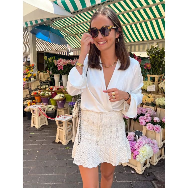 Solid Color Knit Suit Custom logo Sleeveless Vest Top Factory Directly Drawstring Ruffle Skirt Wholesale