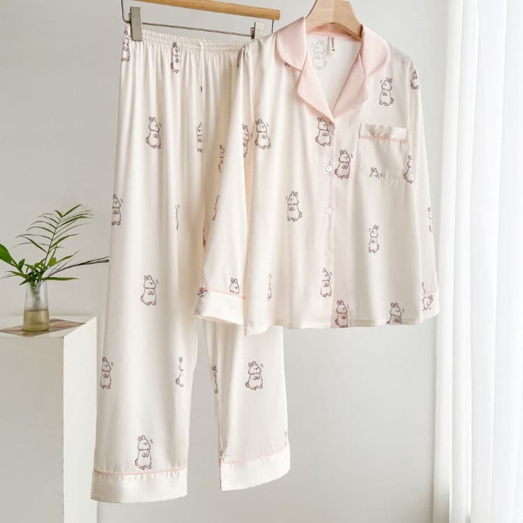 Cartoon Print Pajamas Factory Directly Soft Breathable Pajamas Wholesale Cute Casual Loungewear Custom logo