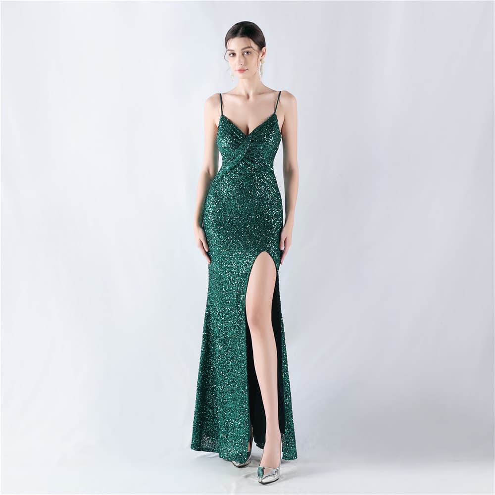 Sexy slip skirt wholesale Split fishtail skirt custom logo Sequined evening dress factory directly