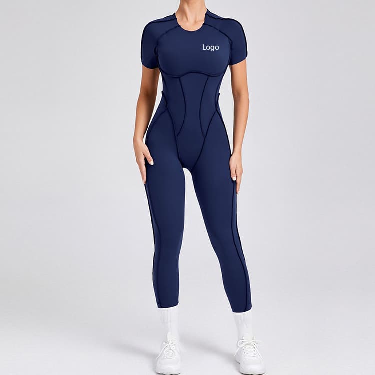 Fashion Outline Gym Wear Custom Logo One Piece Yogo Wear Long Pants Jumpsuit
