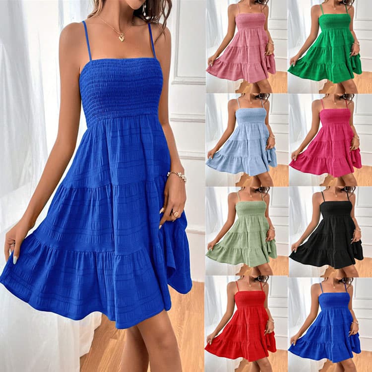 Solid Color slip Skirt Custom logo Pleated Casual Short Skirt Wholesale Fashionable a Line Skirt Factory Directly