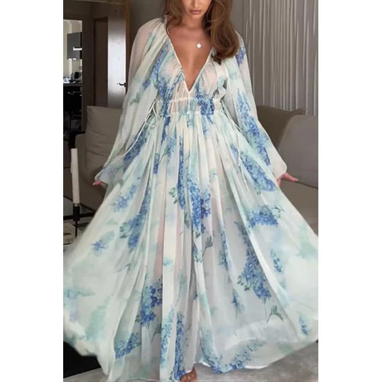 Mesh Casual Dress Custom logo Drawstring Waist Dress Directly Printed Pleated Skirt Wholesale
