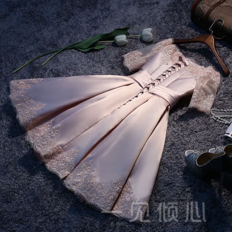 Mesh Sleeve a Line Dress Custom logo Luxury Fashion Prom Dress Wholesale Floral Midi Evening Dress Factory Direct