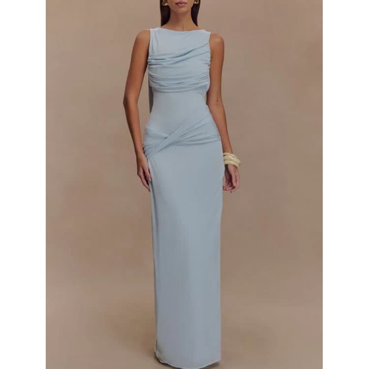 Sleeveless Backless Dress Custom logo Slim Fit Maxi Dress Wholesale Soft Split Dress Factory Directly