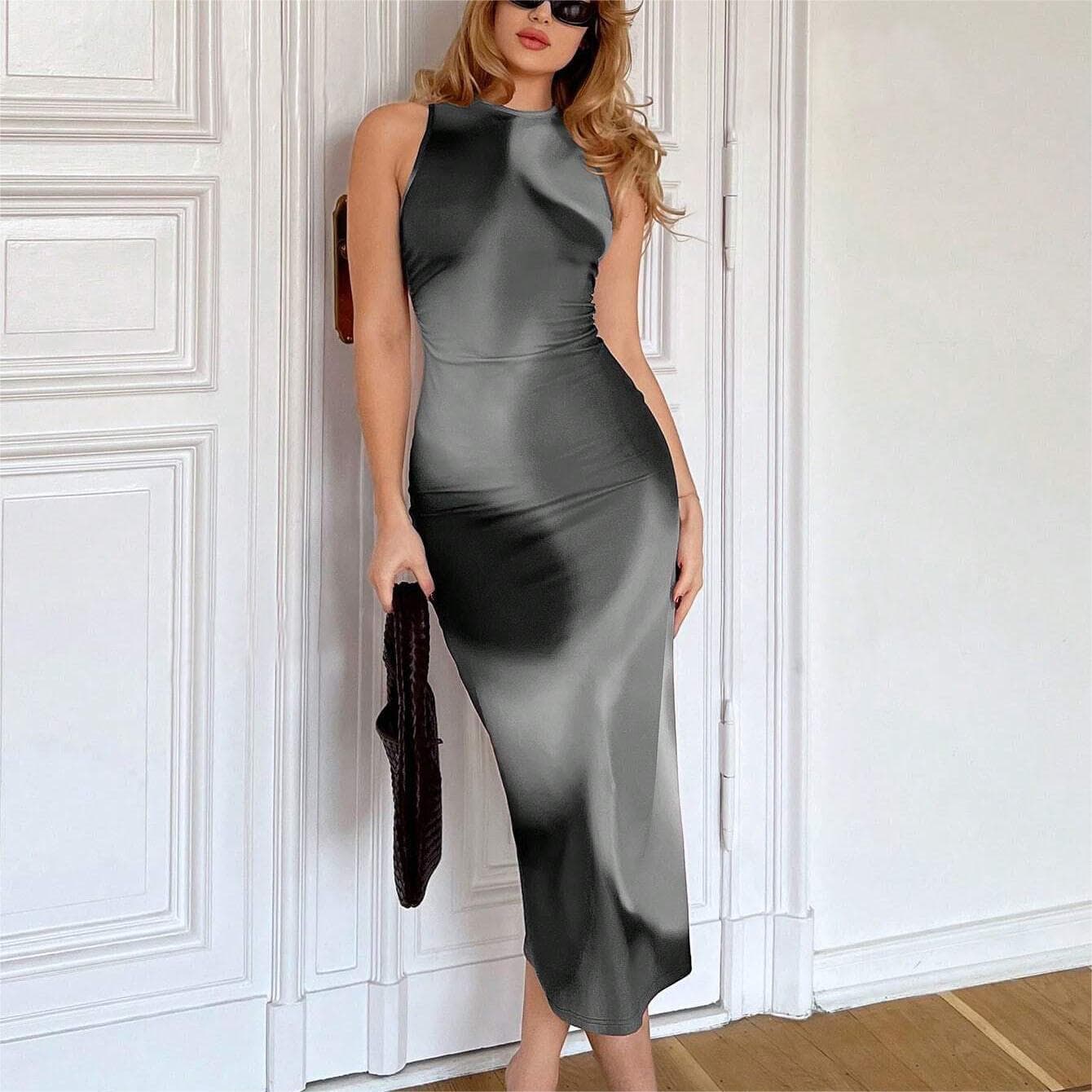 Slim Fit Dress Wholesale Sleeveless Hip Skirt Custom logo Printed Dress Factory Directly