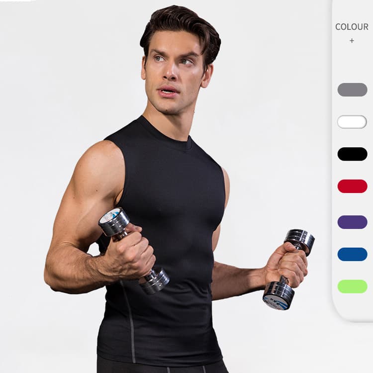 Wenshuo Stylish Training Top Wholesale Sleeveless Sports Vest Custom logo Solid Color Mens Top Factory Direct
